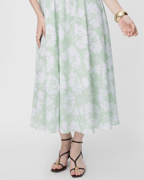 SIXDO V-Neck Woven Flared Dress